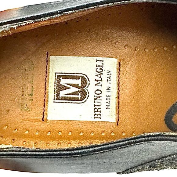 Bruno Magli Men’s Oxford Lace-Up Shoes – Black & Gray Fabric – Size 7.5 M main image 8